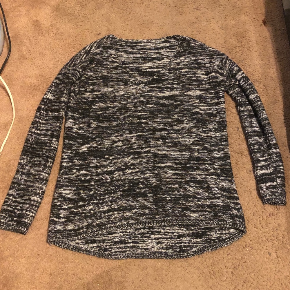 Black and white knit sweater